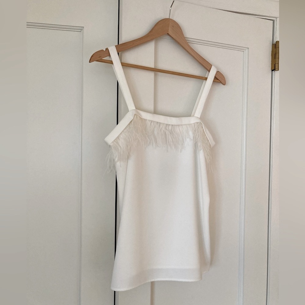 DKNY CAMI WITH FEATHERS